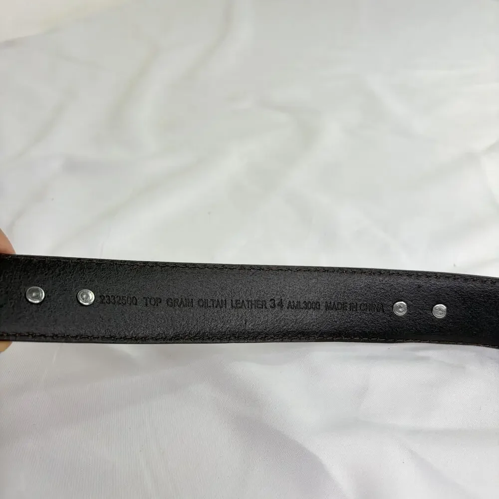 Vintage AML 3000 Men’s Brown Leather Hockey Golf Concho Waist Belt Size 34